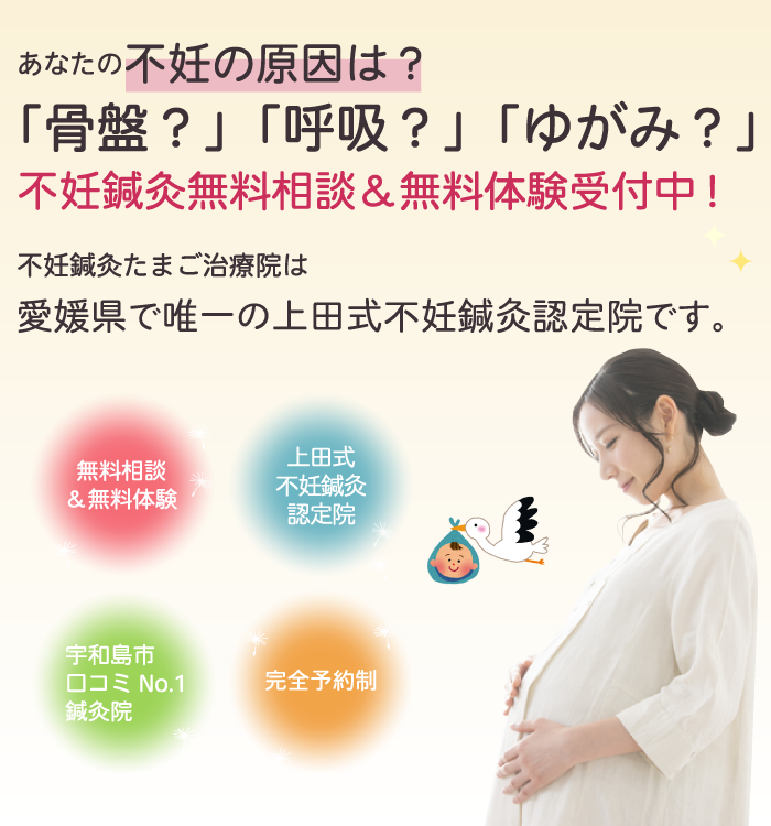 諦めるのはまだ早い。科学的根拠に基づく不妊鍼灸であなたの妊娠力を最大限に。PCOS、体外受精で結果が出なかった方もご相談ください。愛媛で高い実績（妊娠率5-6割）